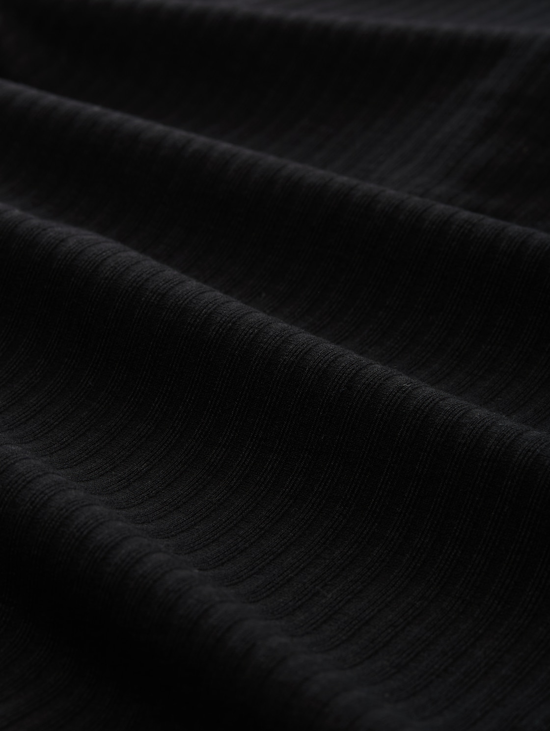 Ripp Henley Langarmshirt - deep black - Material-Ansicht