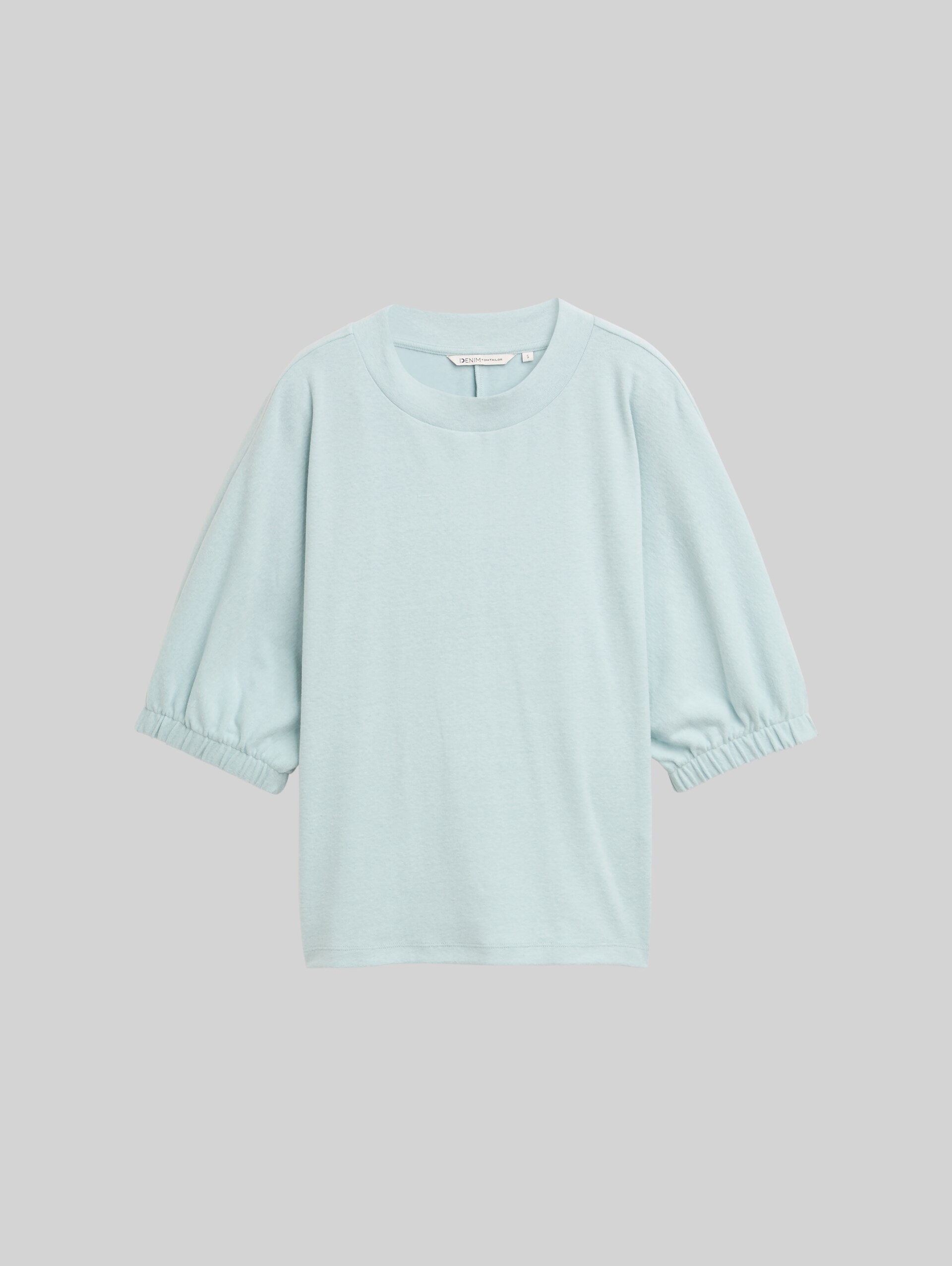 Boxy Fit T-shirt - Silver Cloud Blue Melange - Front product view