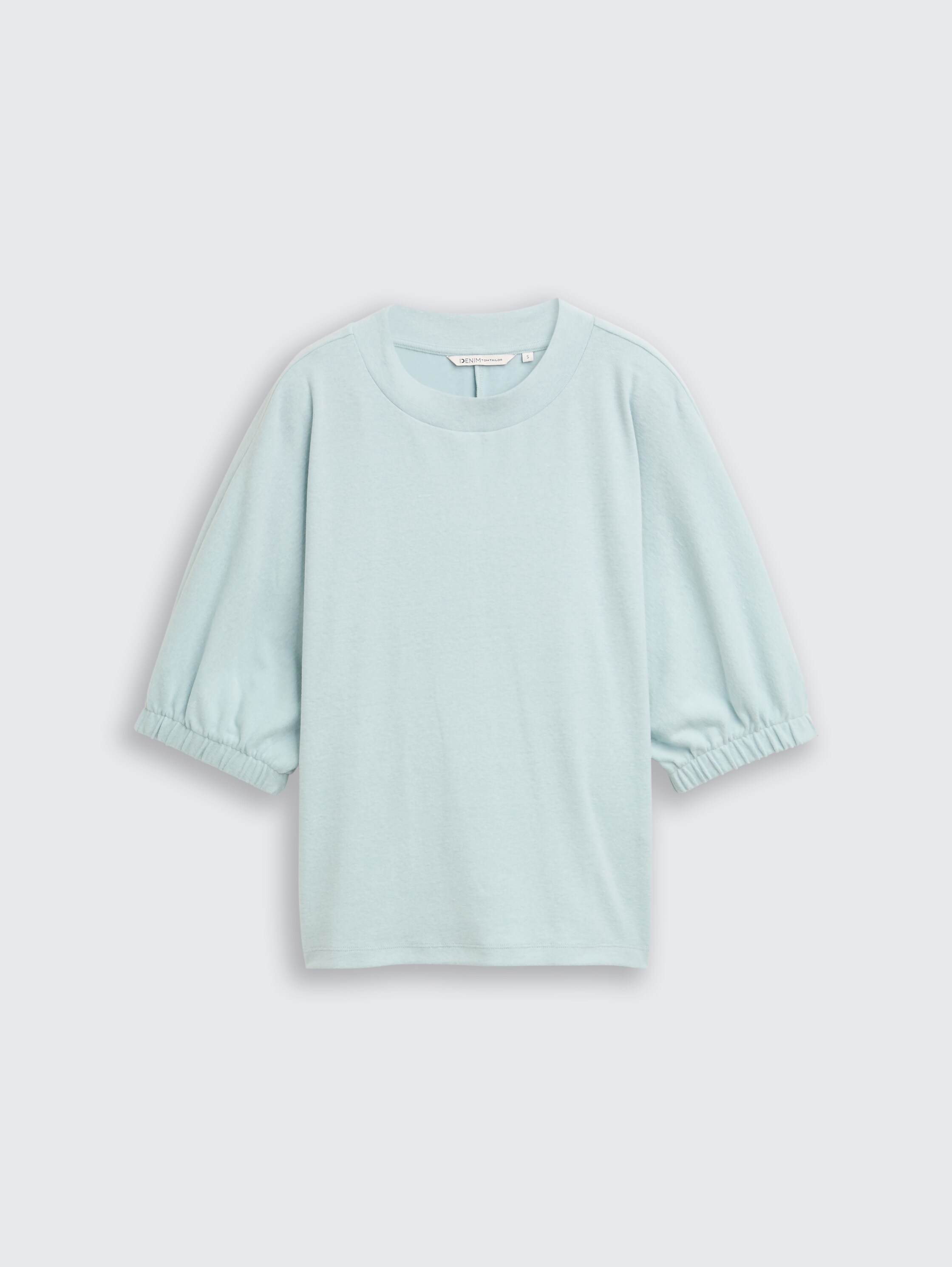 Boxy Fit T-Shirt - Silver Cloud Blue Melange - Vorder-Produkt-Ansicht