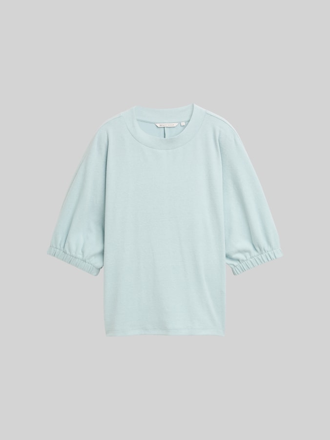 T-shirt met boxy pasvorm door Denim Female, Silver Cloud Blue Melange