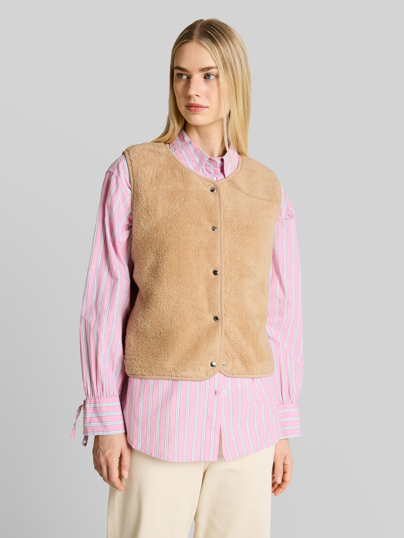Loose Fit Teddy Weste von Denim Female, caramel beige