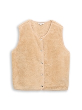 Ausgewählt, Loose Fit Teddy Weste von Tom Tailor, braun