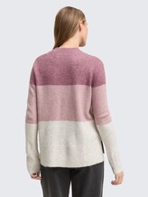 Pull en maille avec colour blocking - rose beige colorblock