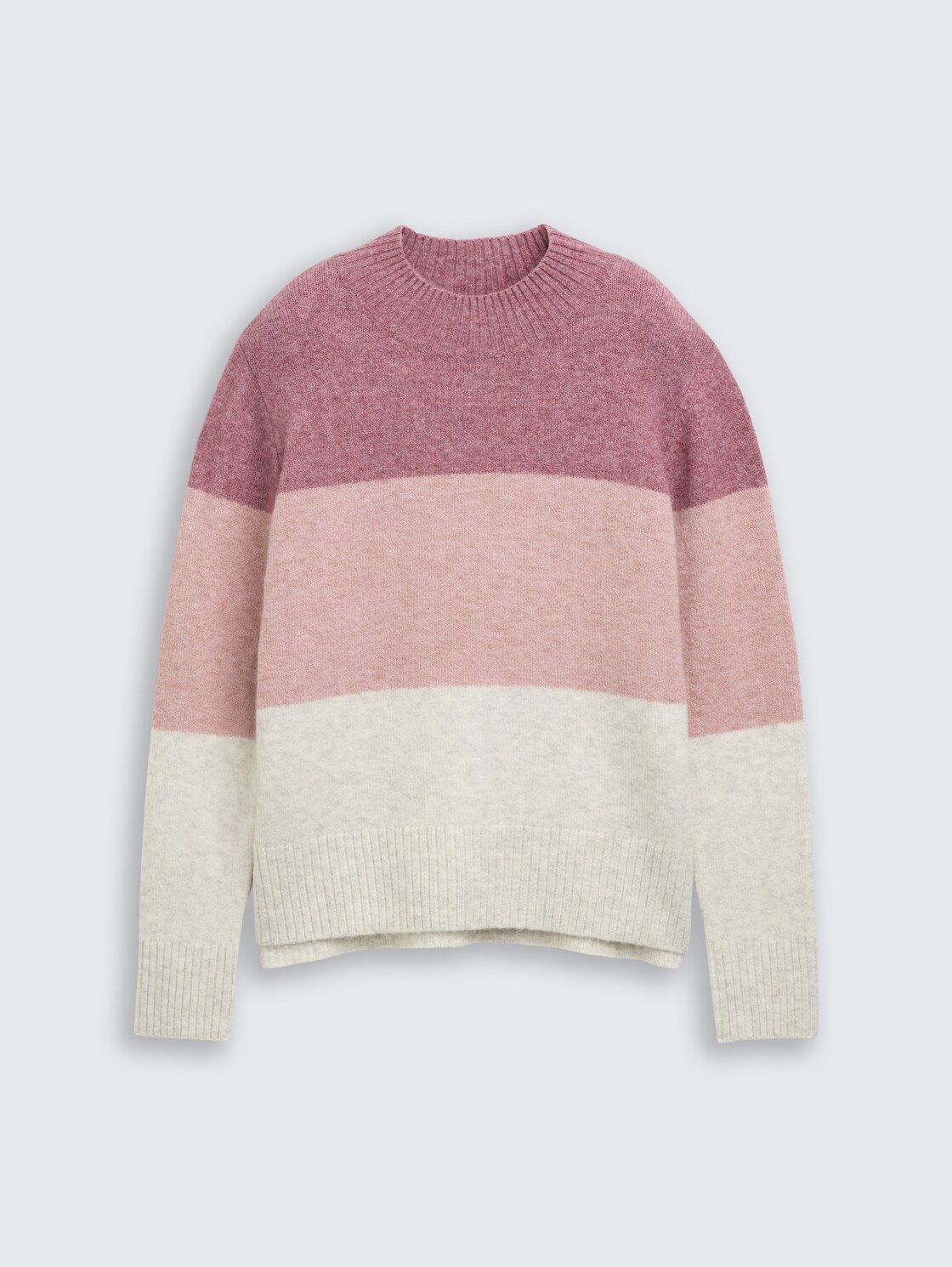 Strickpullover mit Colour Blocking - rose beige colorblock