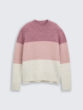 Pull en maille avec colour blocking - rose beige colorblock