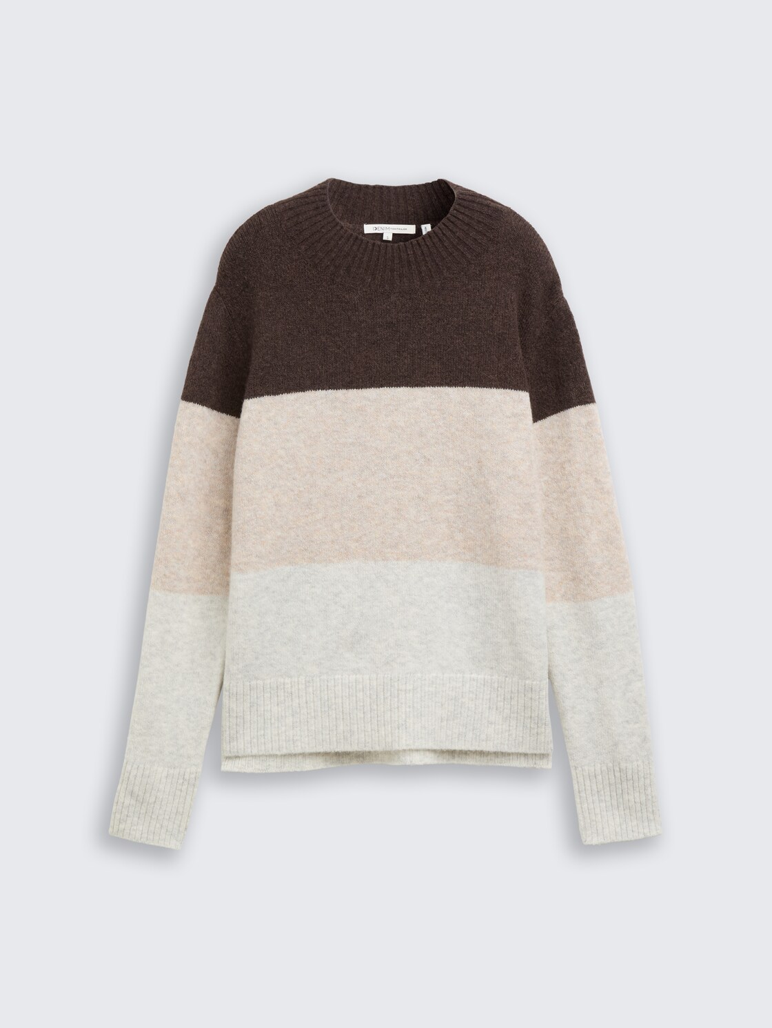 Strickpullover mit Colour Blocking - brown camel colorblock