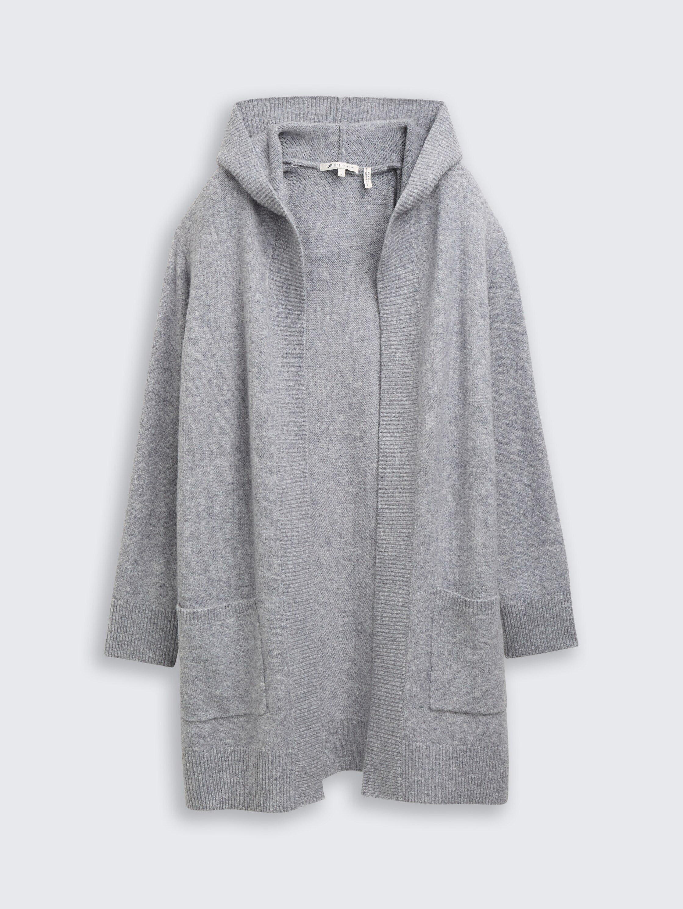 Cardigan with hood - cement_grey_mlange - 