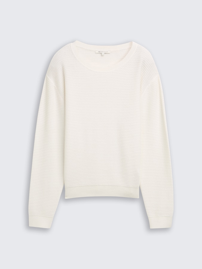 Strickpullover mit Rundhalsausschnitt von Denim Female, off white