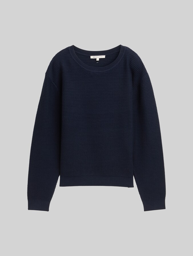 Pull en maille à col rond par Denim Female, sky captain blue