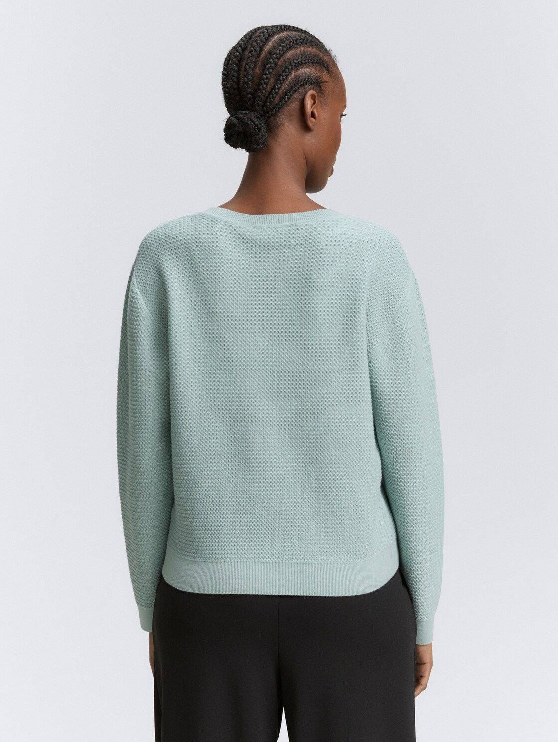 Strickpullover mit Rundhalsausschnitt - Silver Cloud Blue