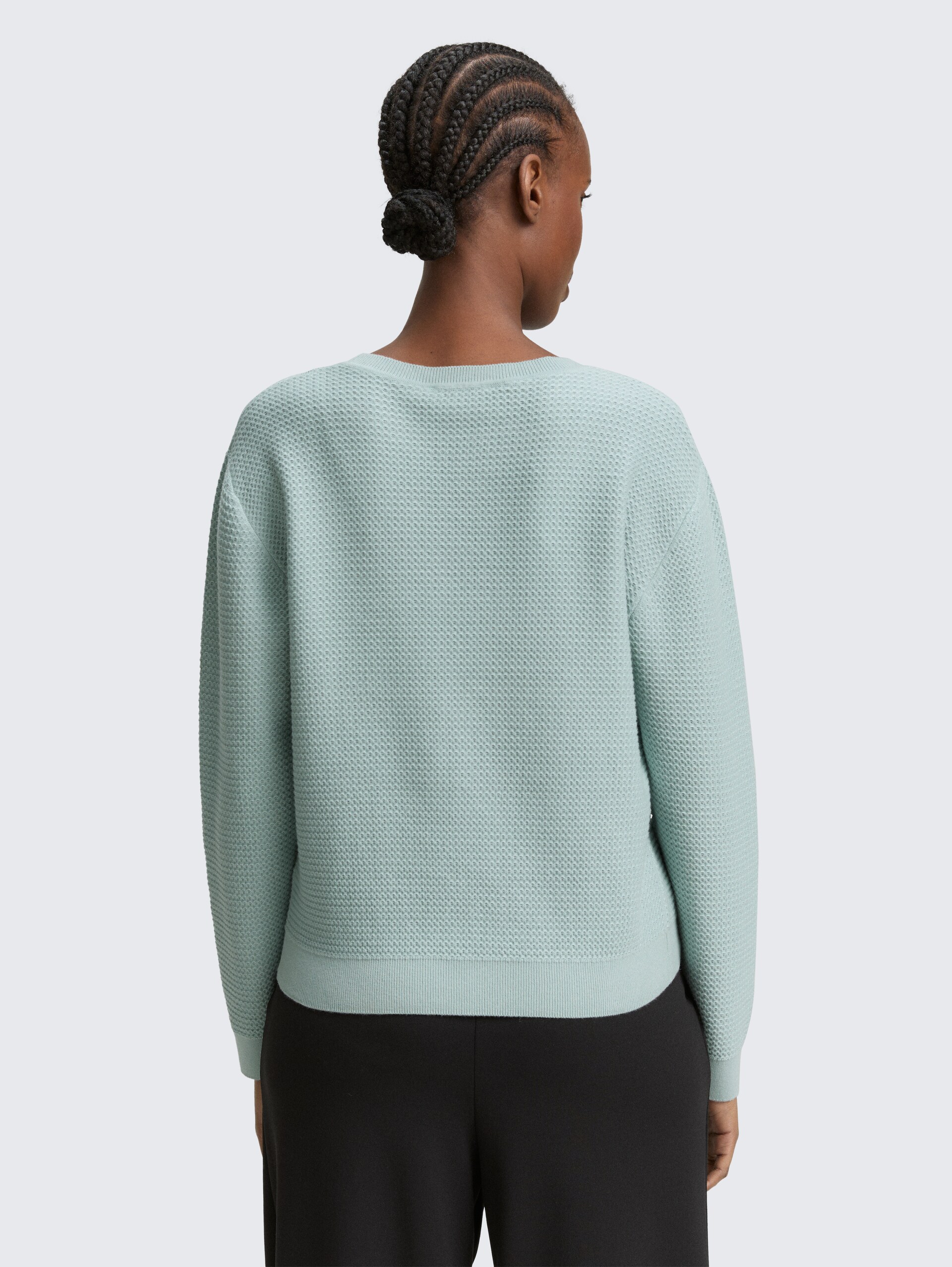 Strickpullover mit Rundhalsausschnitt - Silver Cloud Blue