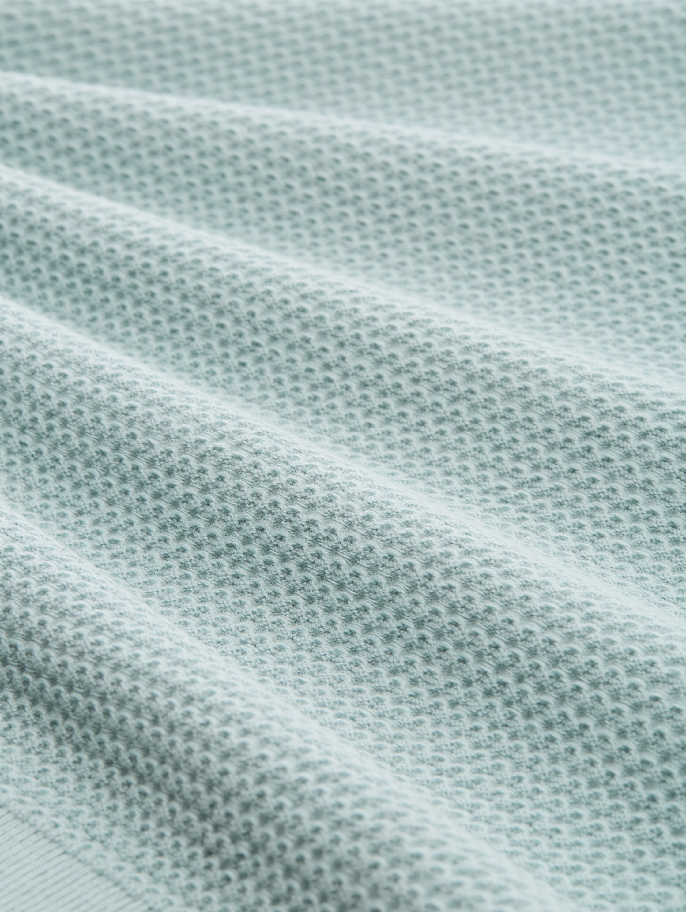 Strickpullover mit Rundhalsausschnitt - Silver Cloud Blue - Material-Ansicht