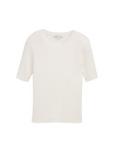 Selected, Knitted jumper with ribbed texture by Tom Tailor, white