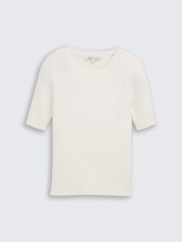 Pull en maille à côtes - off white