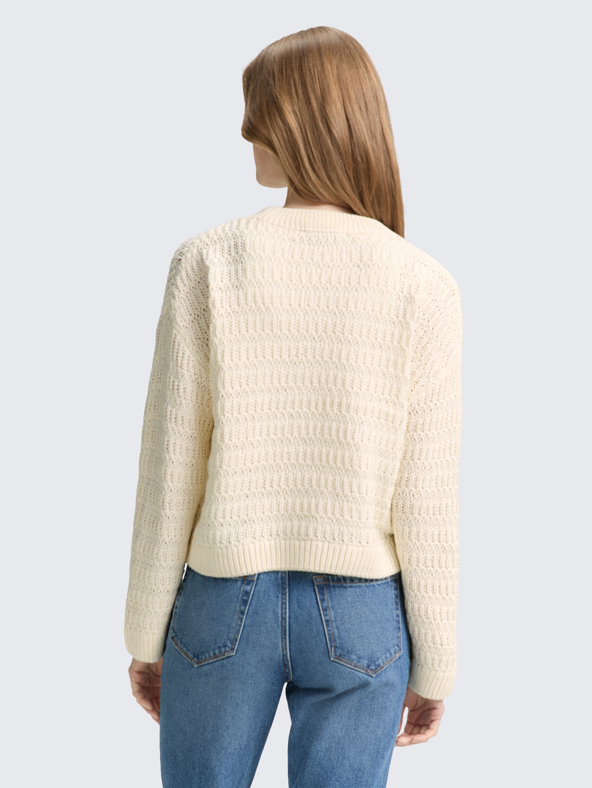 Relaxed Fit Strickpullover - off white