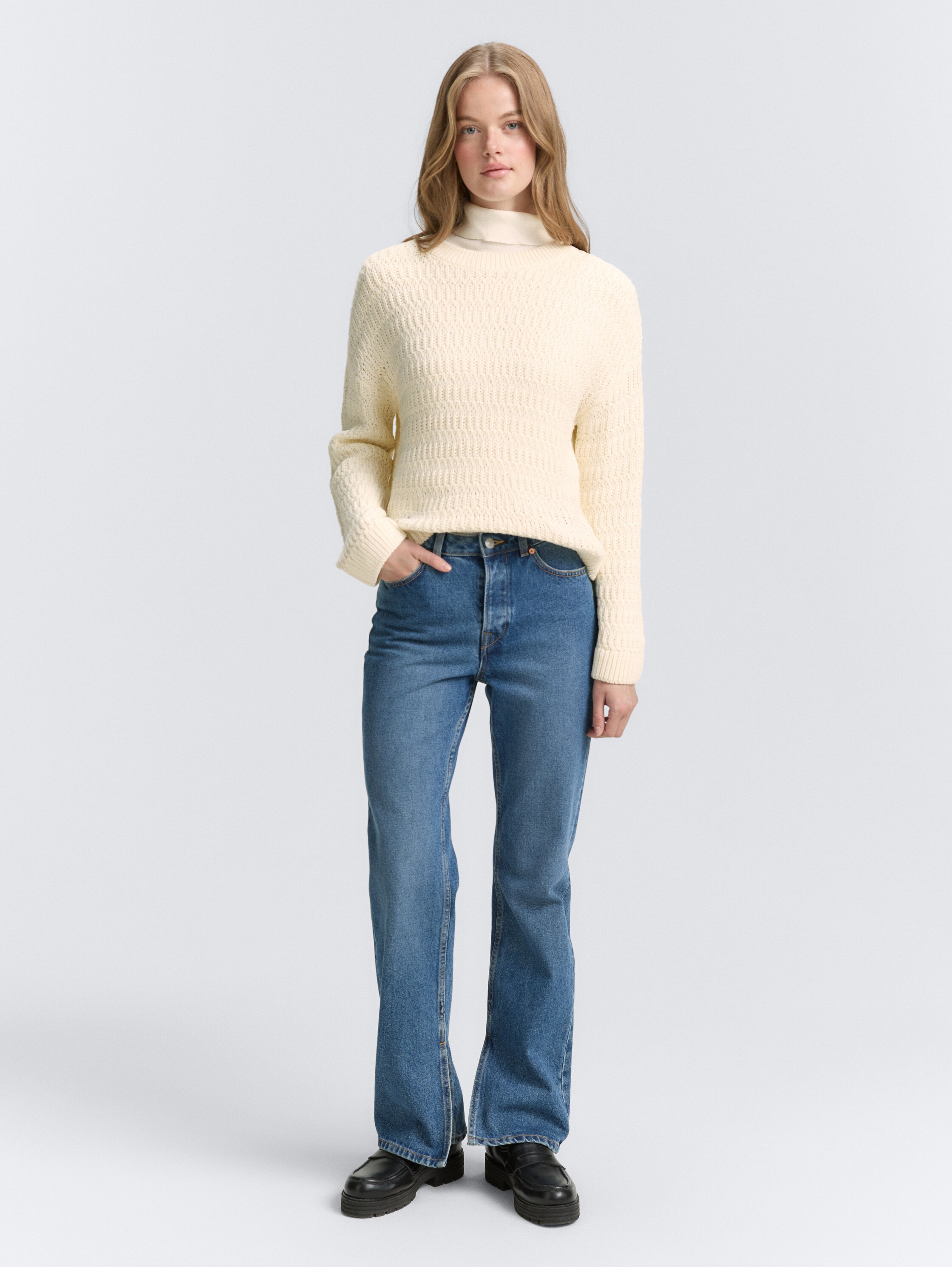Gebreide trui met relaxte pasvorm - off_white_1 - 