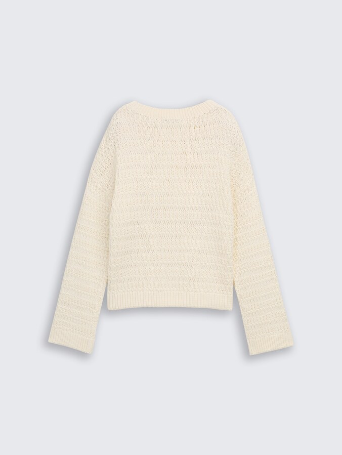 Relaxed Fit Strickpullover von Denim Female, off white