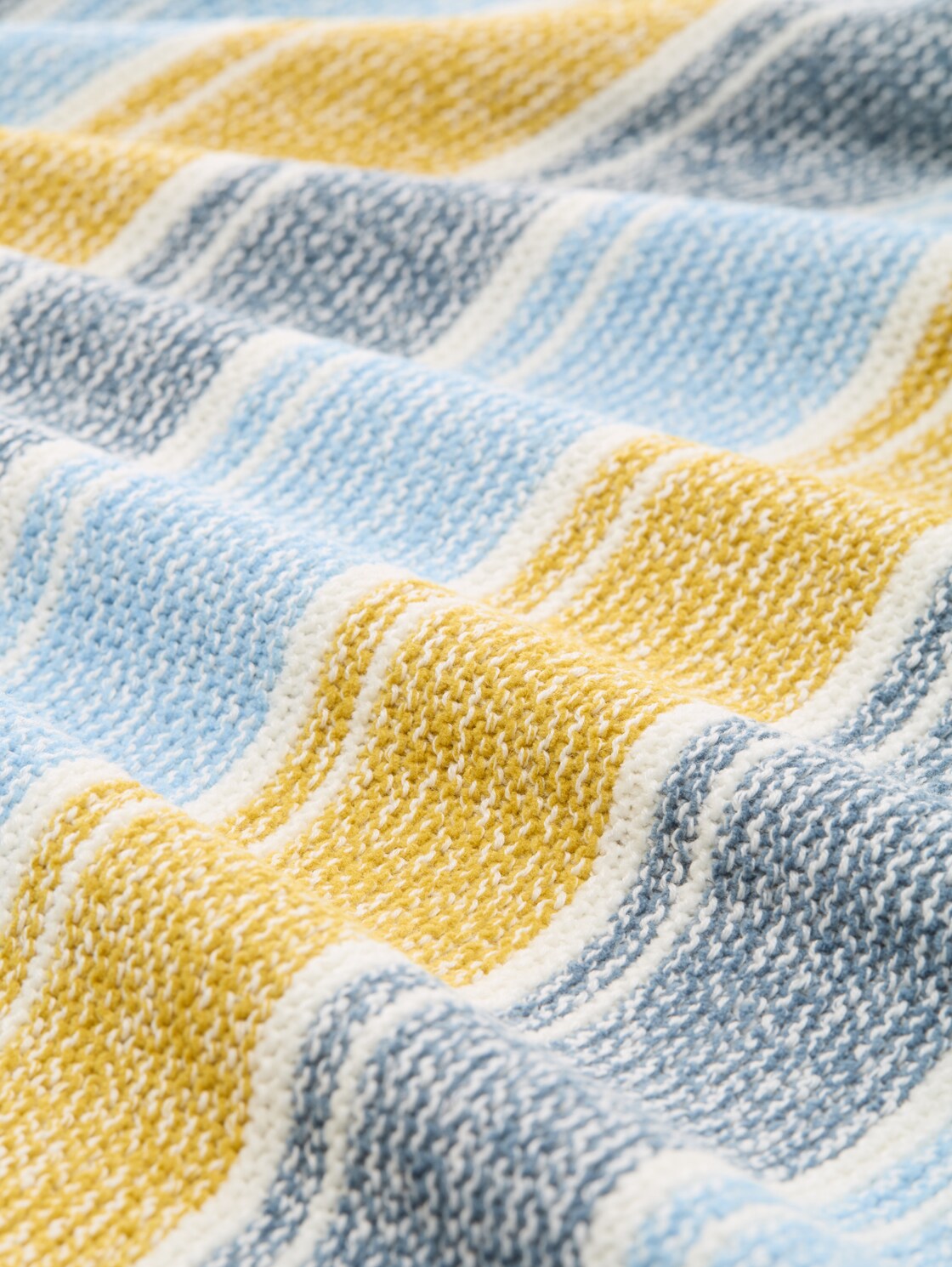 Relaxed Fit Cardigan mit Streifenmuster - blue yellow stripe - Material-Ansicht