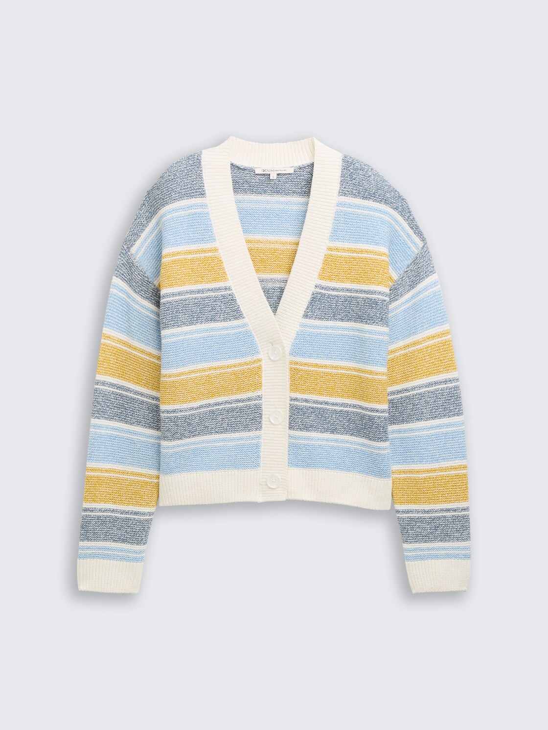 Relaxed Fit Cardigan mit Streifenmuster - blue yellow stripe