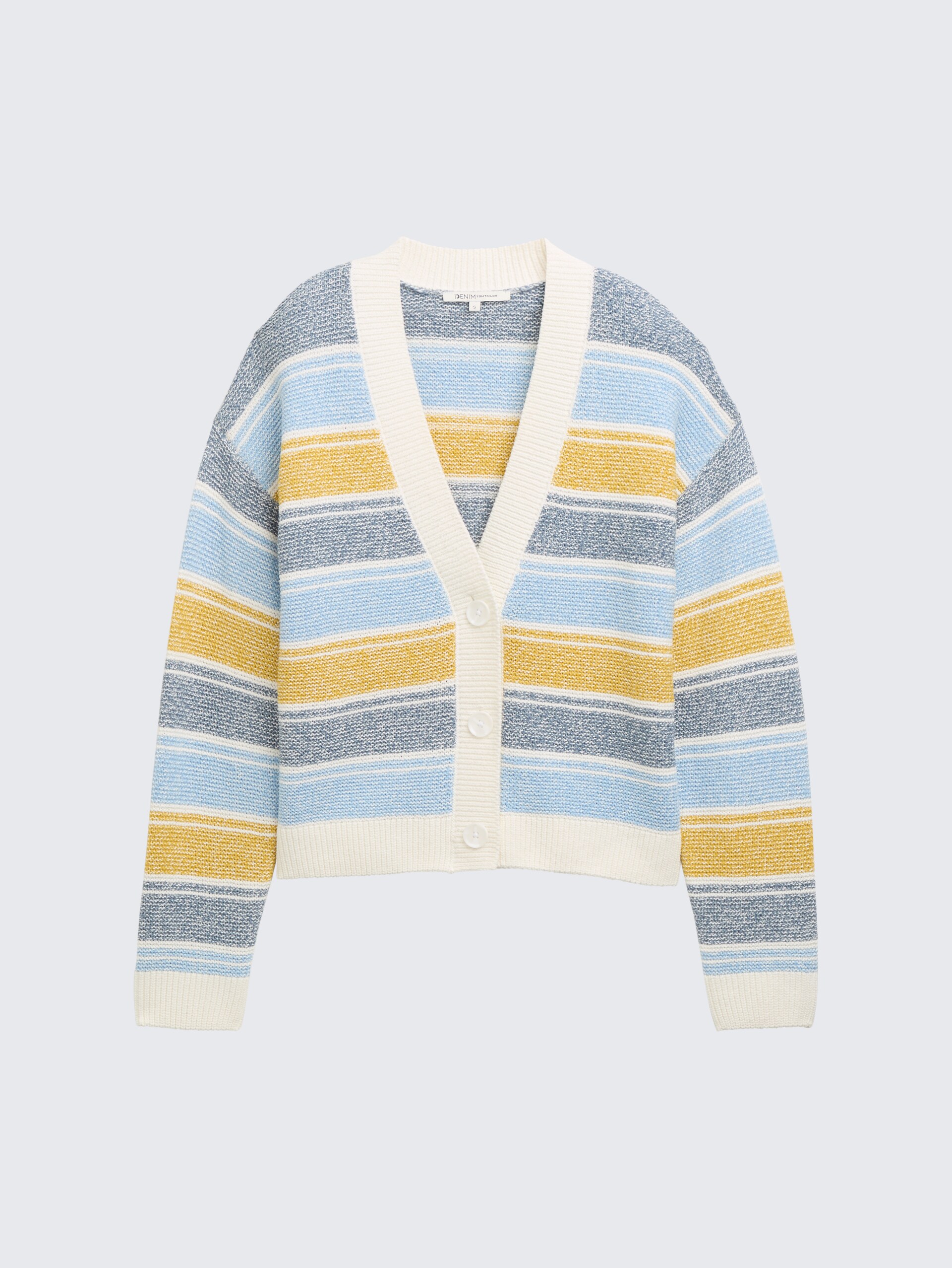 Relaxed Fit Cardigan mit Streifenmuster - blue yellow stripe