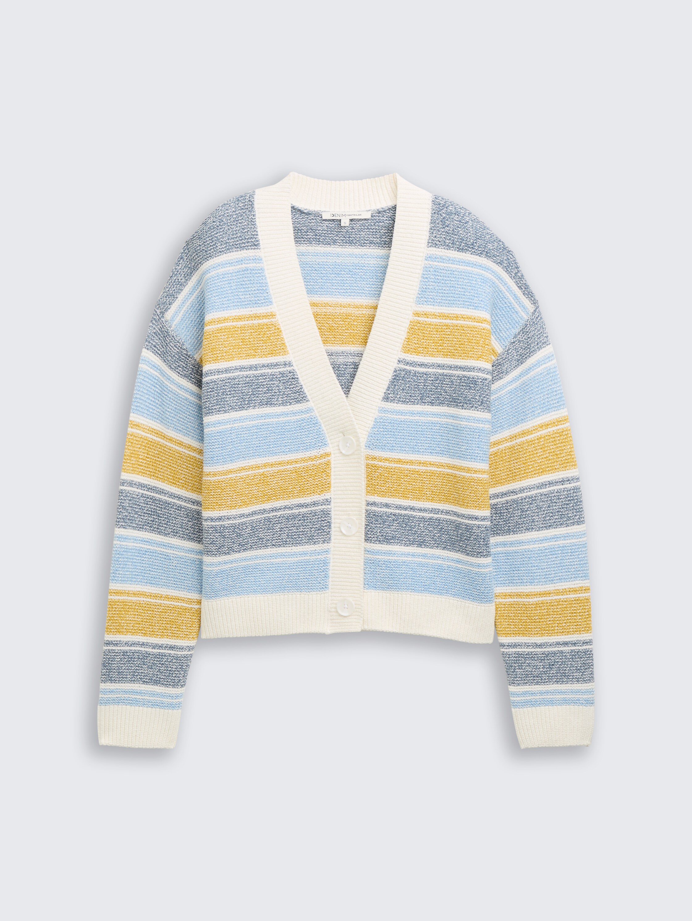 Relaxed Fit Cardigan mit Streifenmuster - blue yellow stripe