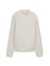 Nicht ausgewählt, Relaxed Fit Strickpullover mit Stehkragen von , weiß