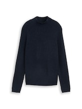 Ausgewählt, Relaxed Fit Strickpullover mit Stehkragen von Tom Tailor, blau