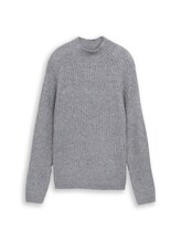 Nicht ausgewählt, Relaxed Fit Strickpullover mit Stehkragen von , grau