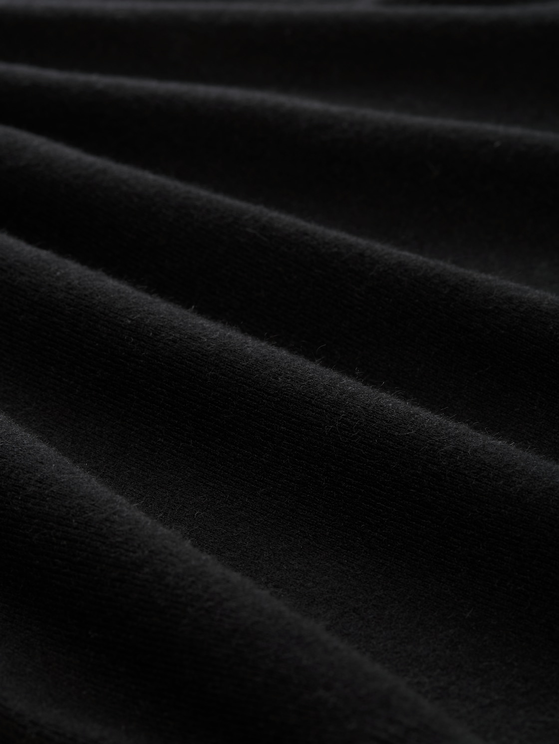 Hoodie Strickpullover mit Reißverschluss - deep black - Material-Ansicht