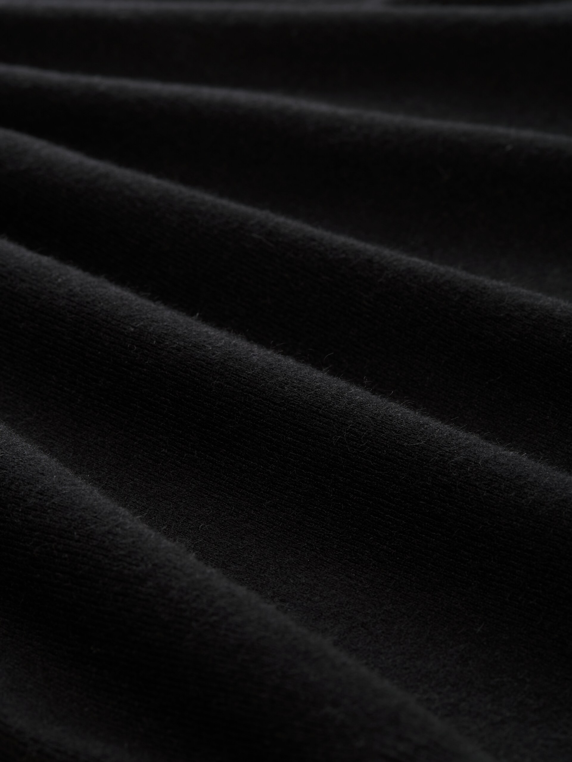 Hoodie Strickpullover mit Reißverschluss - deep black - Material-Ansicht