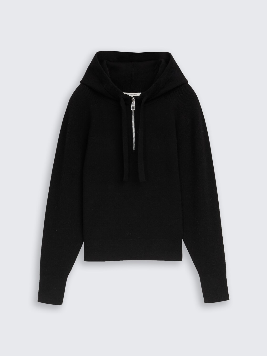 Hoodie Strickpullover mit Reißverschluss - deep black