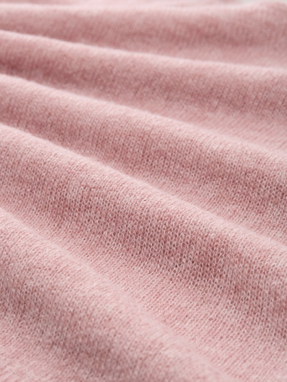 Strickpullover mit U-Boot-Ausschnitt - Antique Rose Melange - Material-Ansicht