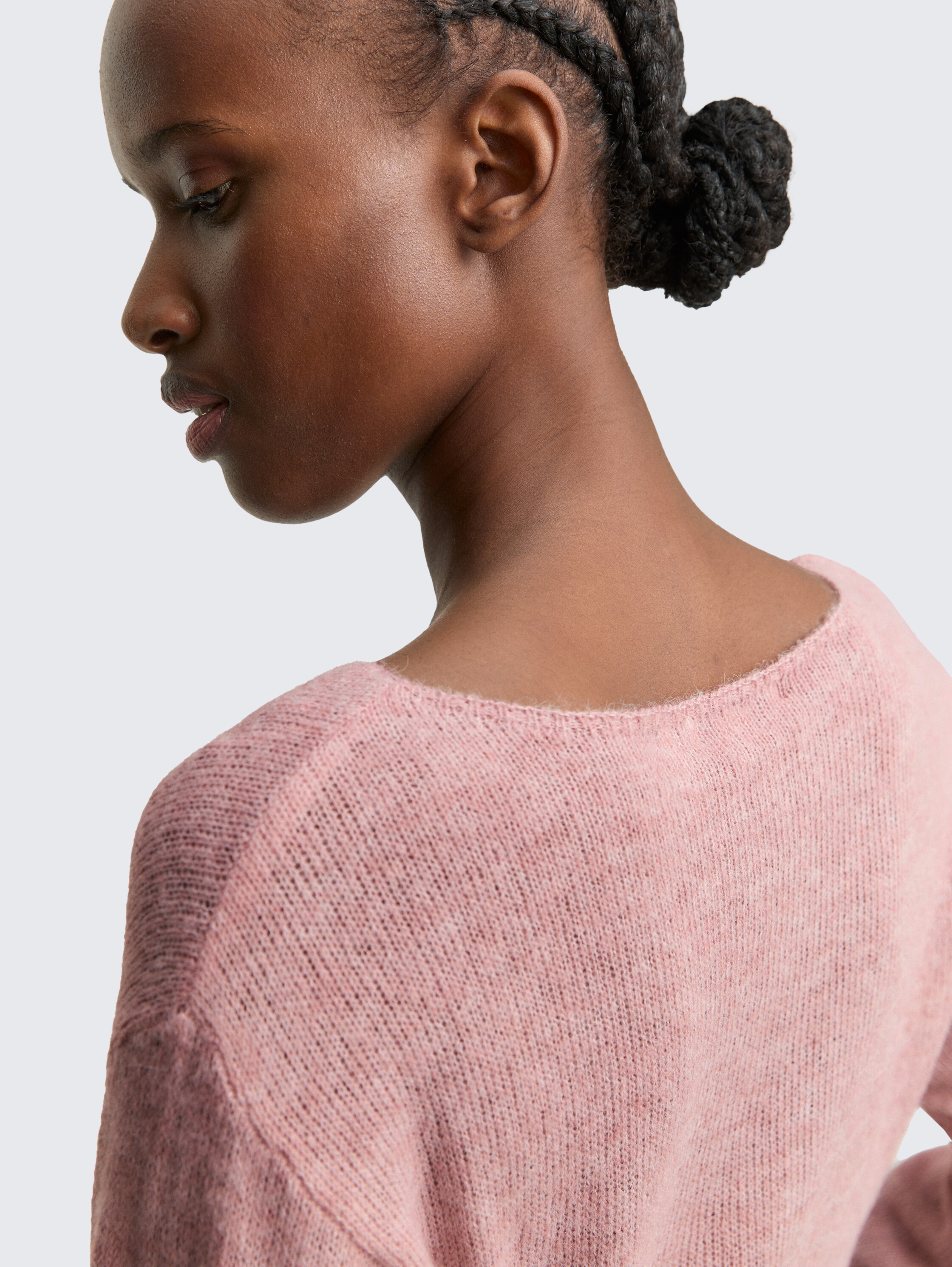 Strickpullover mit U-Boot-Ausschnitt - antique_rose_melange - 