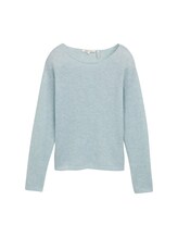 Ausgewählt, Strickpullover mit U-Boot-Ausschnitt von Tom Tailor, blau