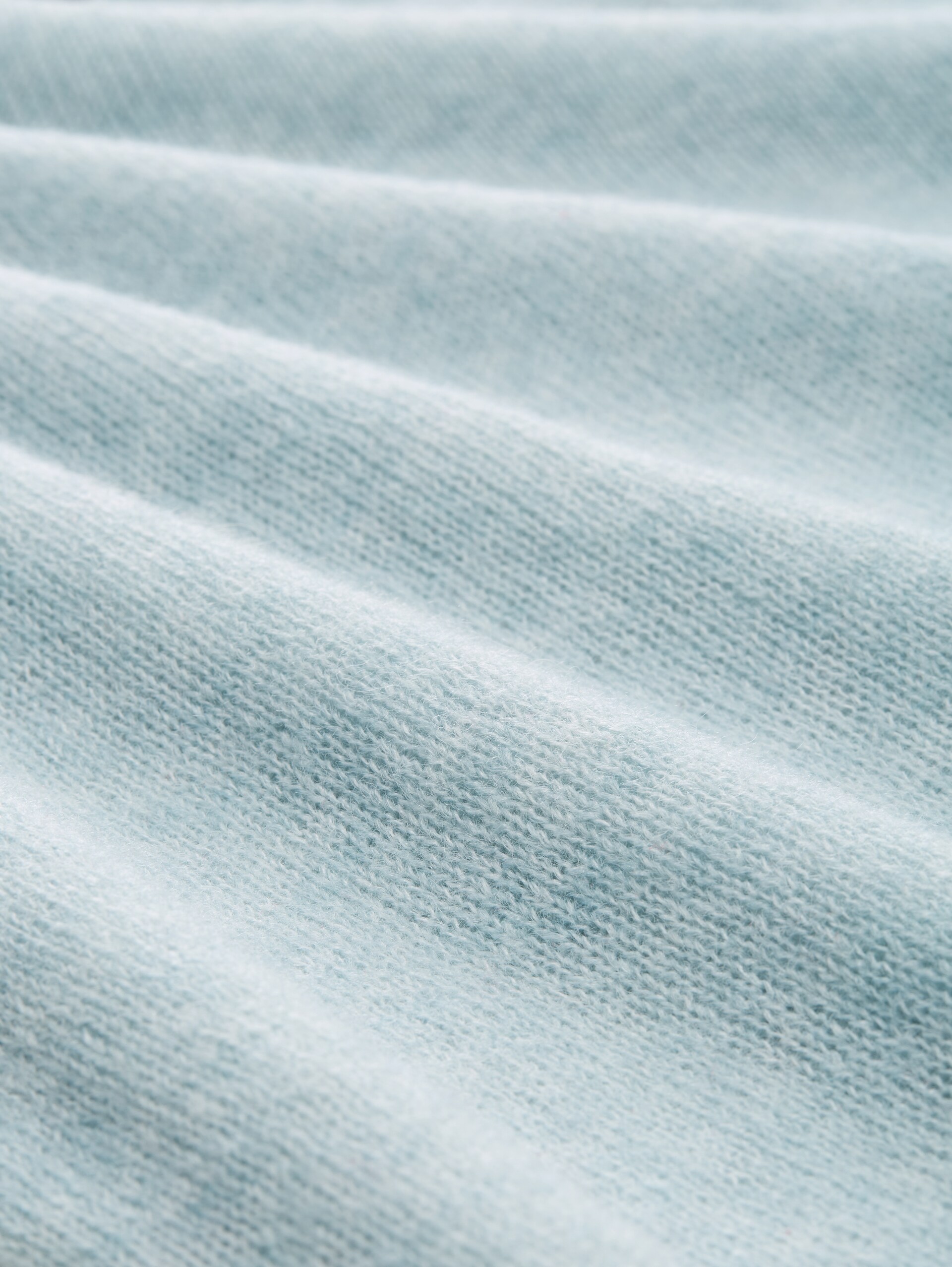 Strickpullover mit U-Boot-Ausschnitt - Silver Cloud Blue Melange - Material-Ansicht