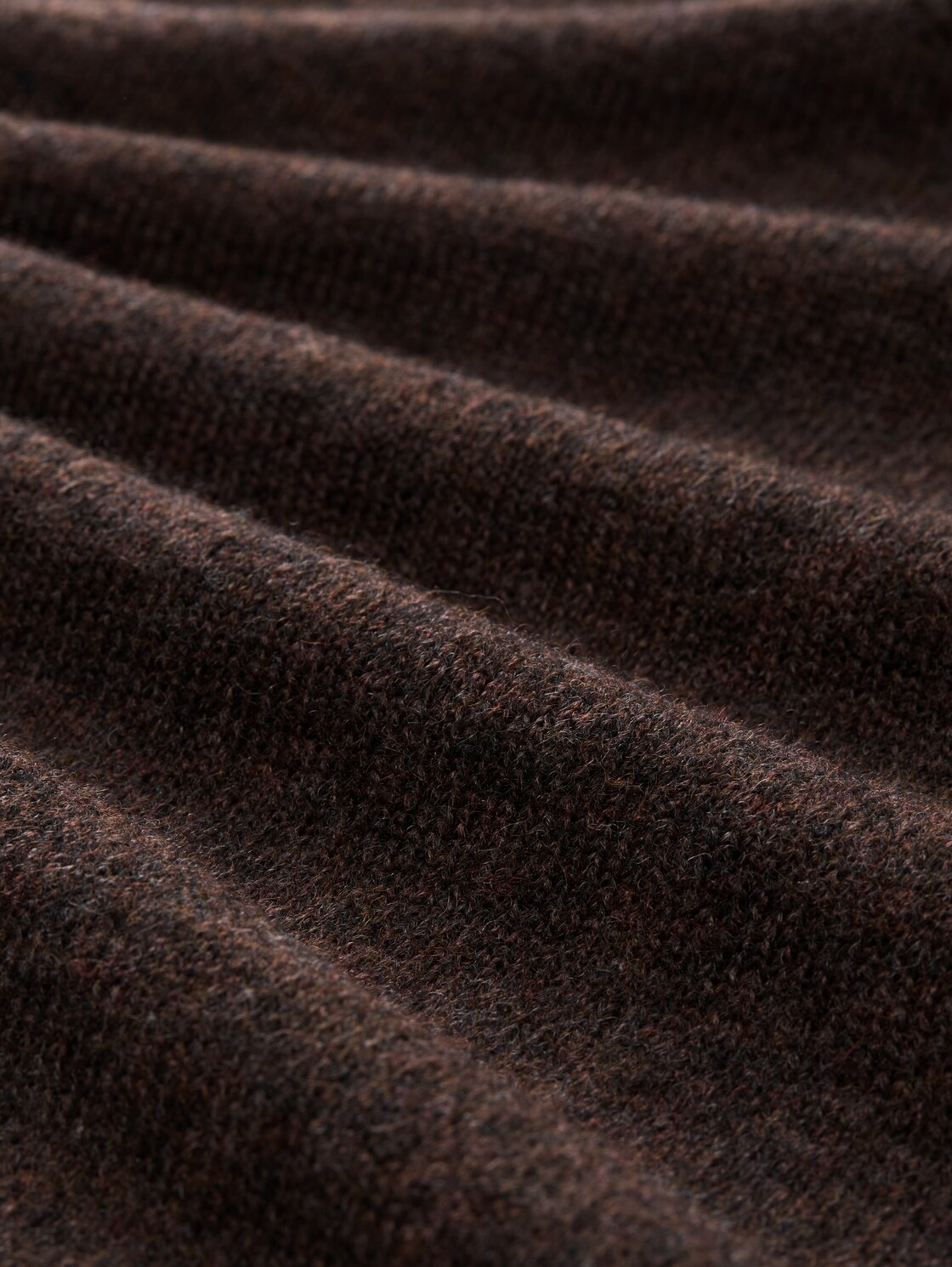 Strickpullover mit U-Boot-Ausschnitt - soft chocolate brown melange - Material-Ansicht