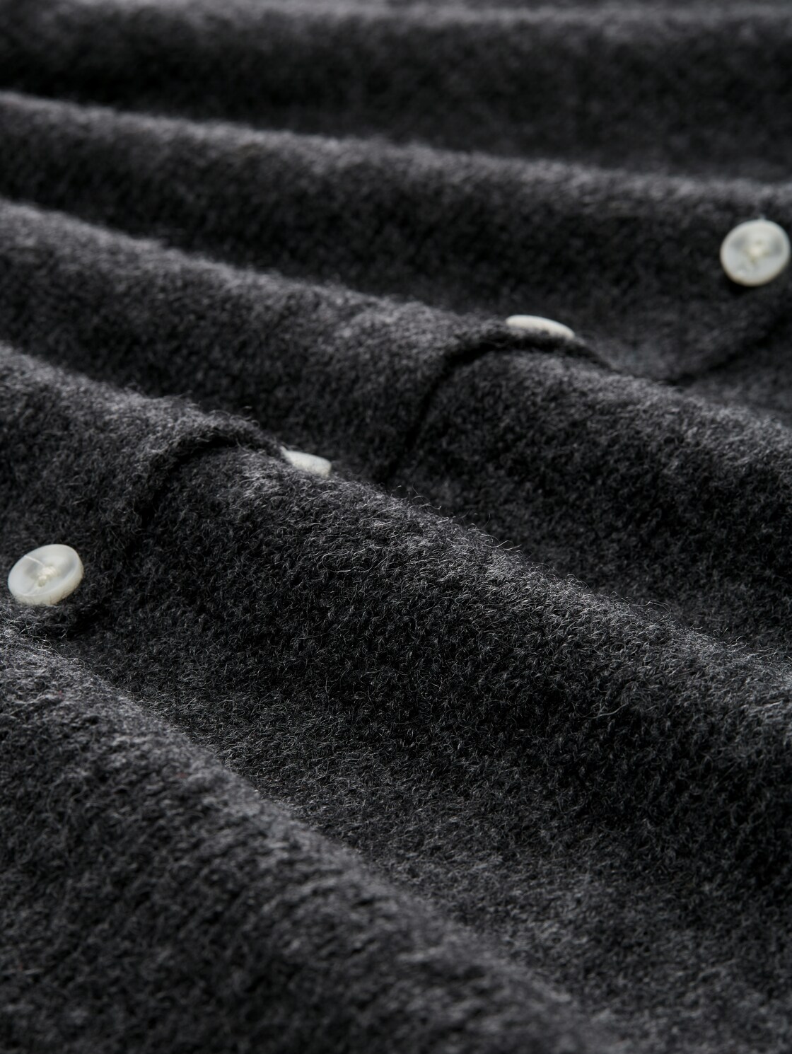 Cardigan mit Rundhalsausschnitt - Shale Grey Melange - Material-Ansicht