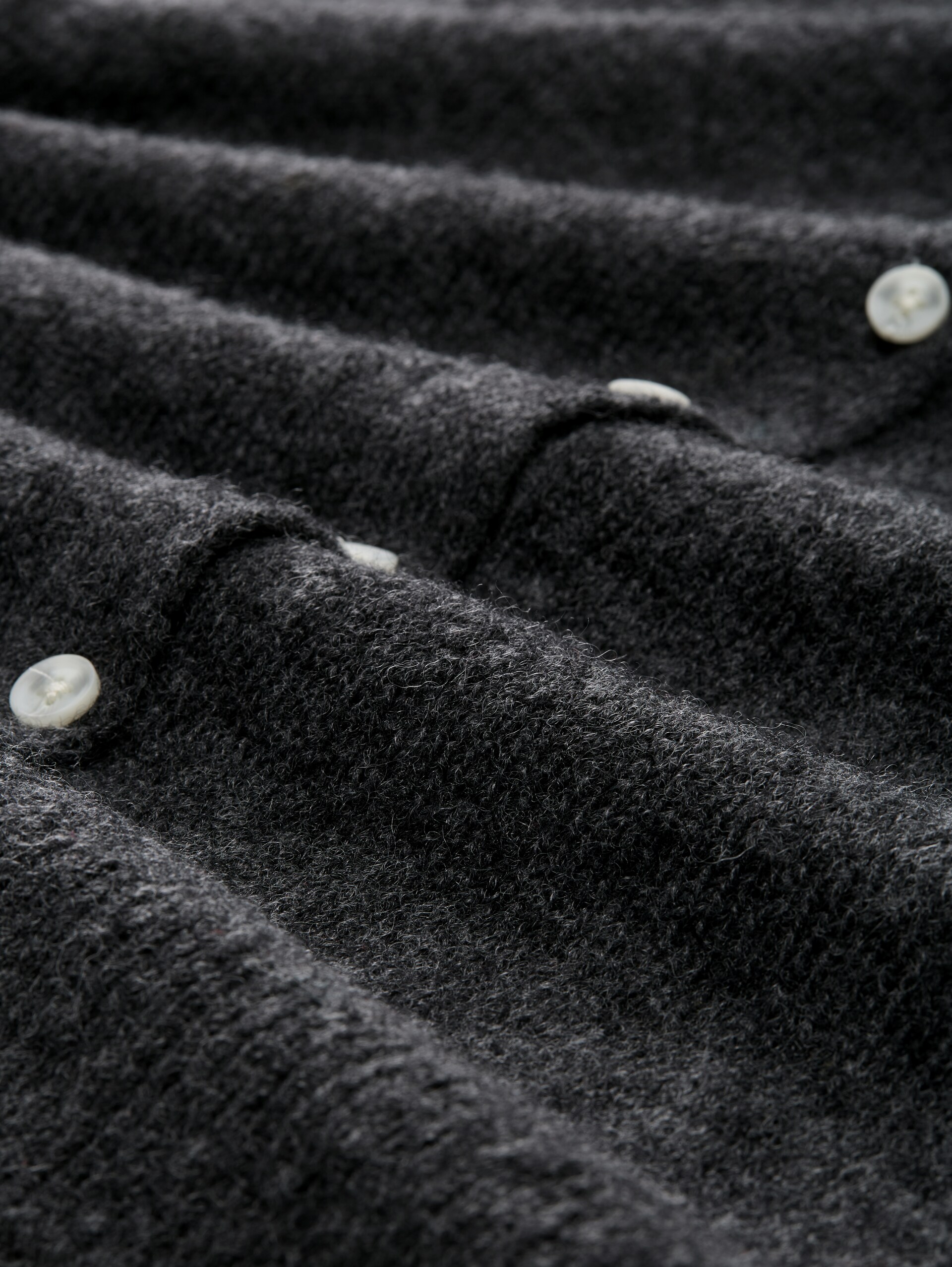 Cardigan à col rond - Shale Grey Melange - Vue de la matière