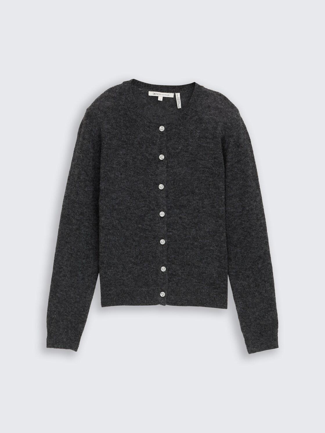 Cardigan mit Rundhalsausschnitt - Shale Grey Melange