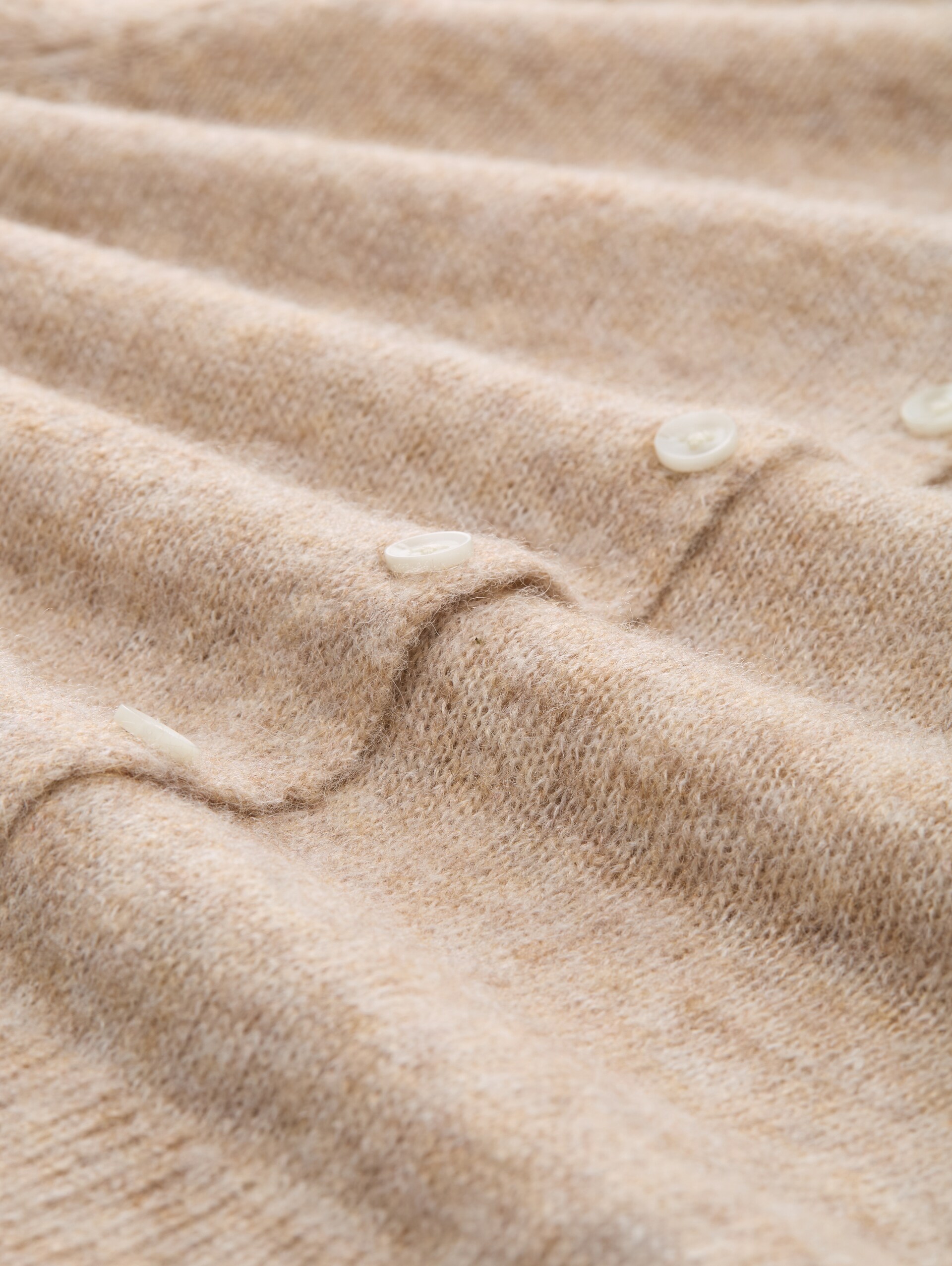 Cardigan à col rond - intense beige melange - Vue de la matière