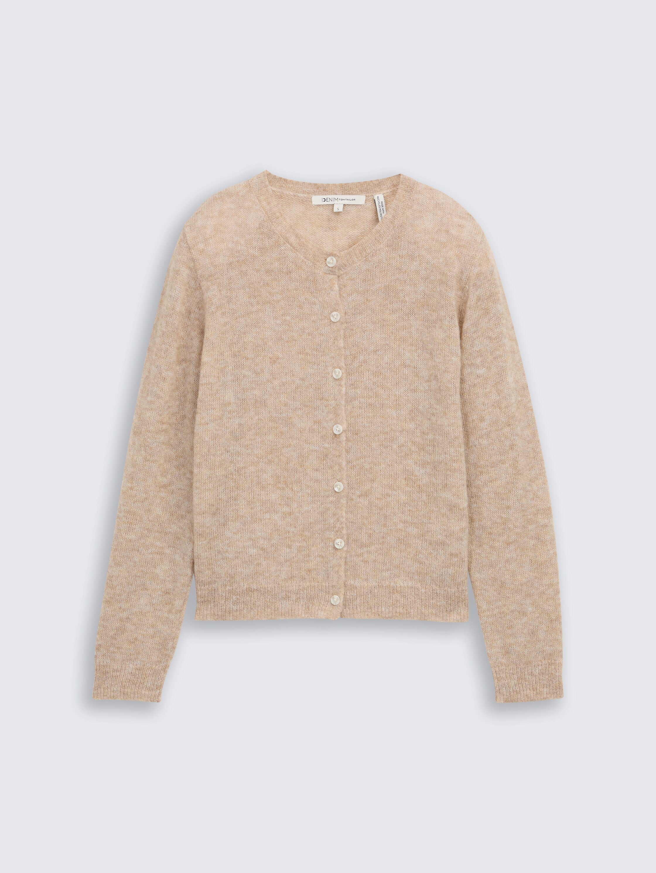 Cardigan mit Rundhalsausschnitt - intense_beige_melange - 