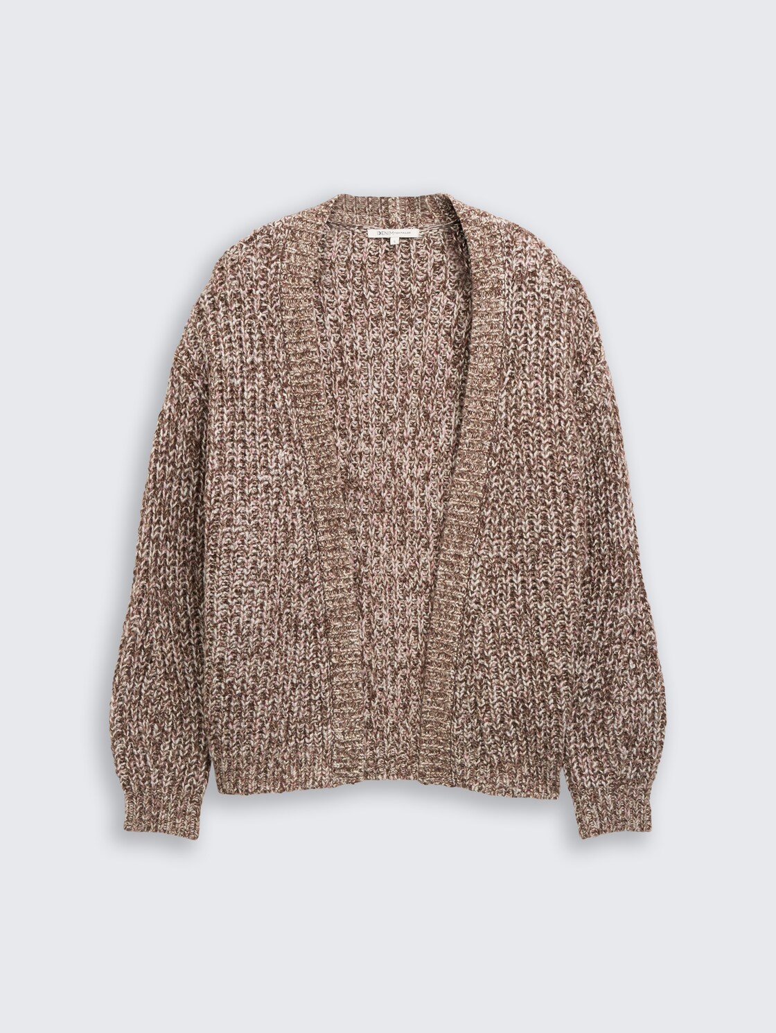 Relaxed Fit Cardigan in Melange-Optik - brown neps