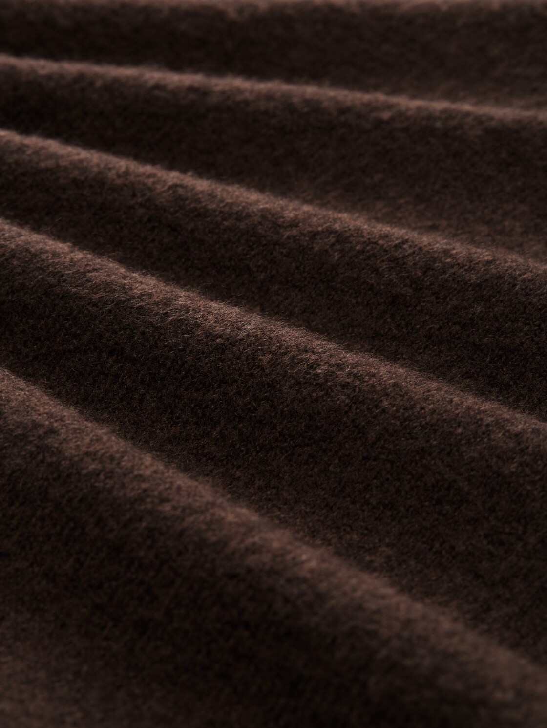 Longstyle Strickpullover mit V-Ausschnitt - soft chocolate brown melange - Material-Ansicht