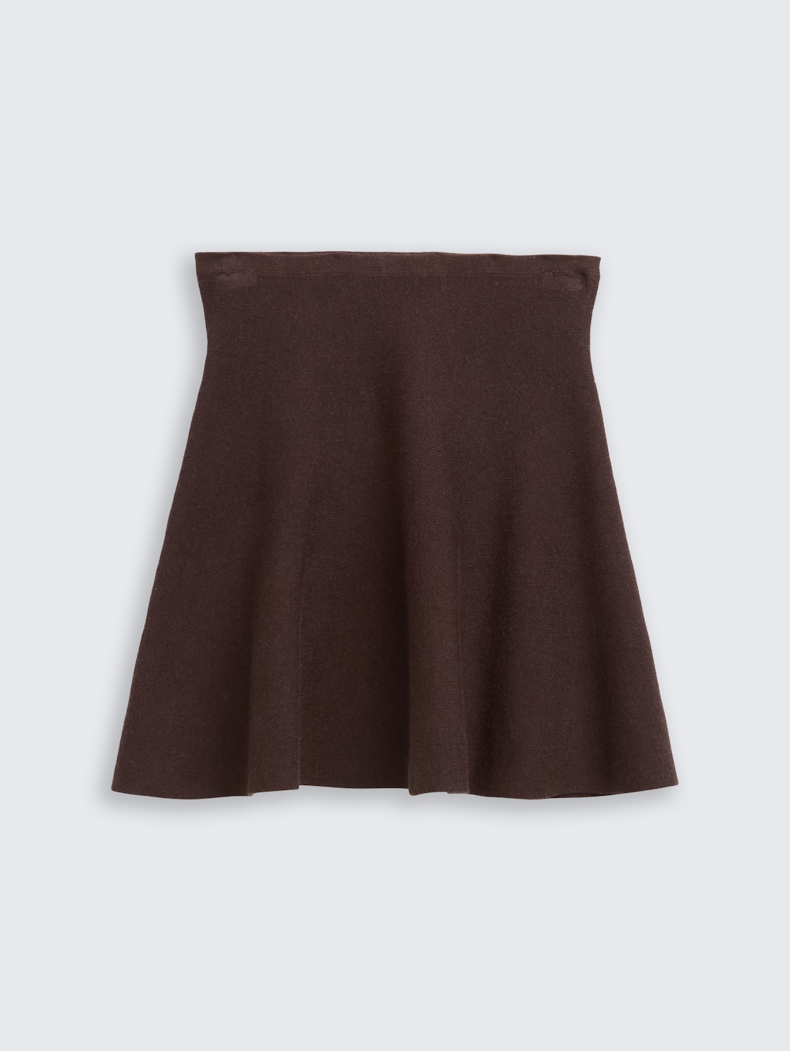 Mini skater knit skirt - soft chocolate brown melange - Front product view
