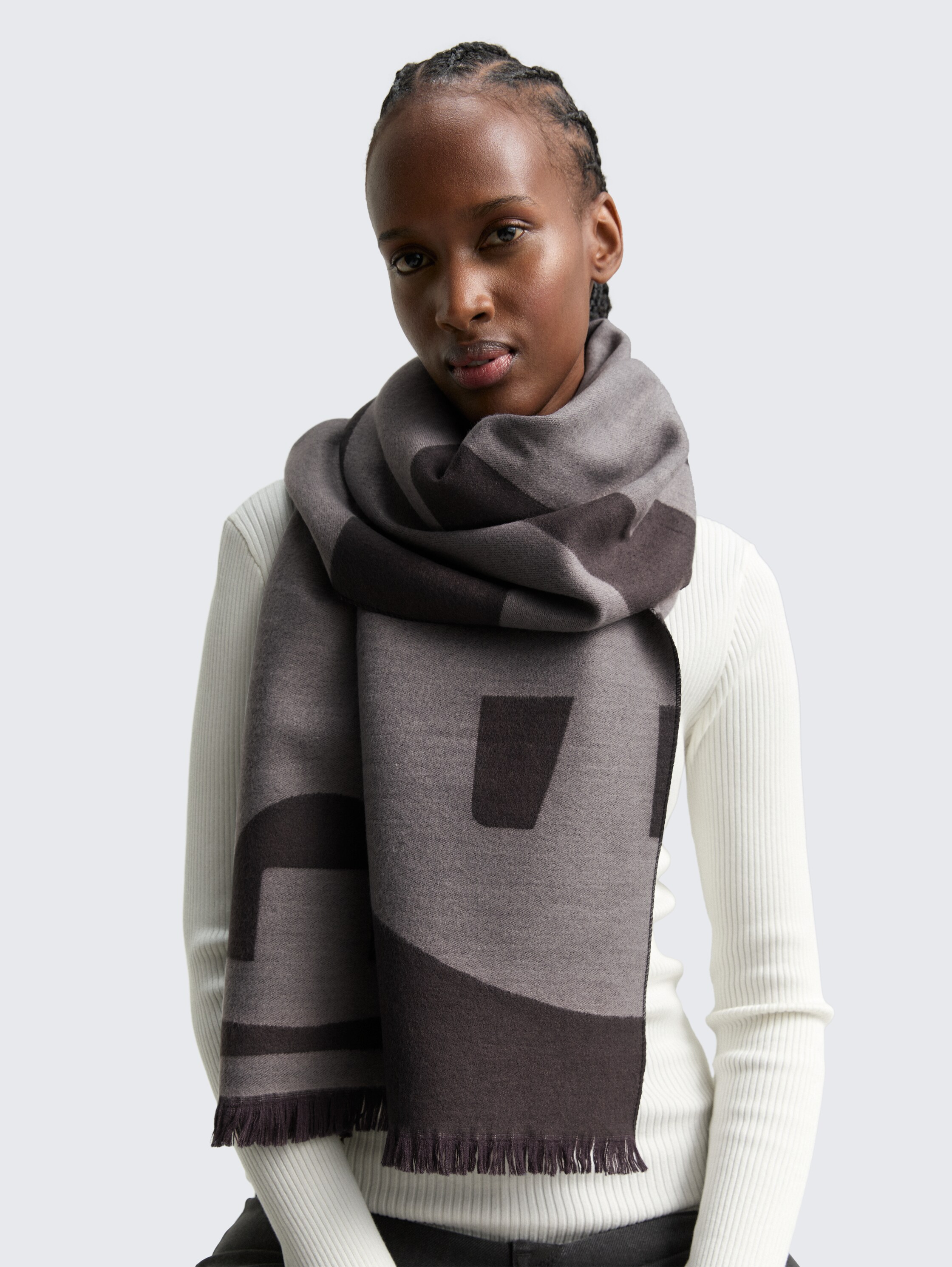 Schal mit Muster - abstract_grey_jacquard - 
