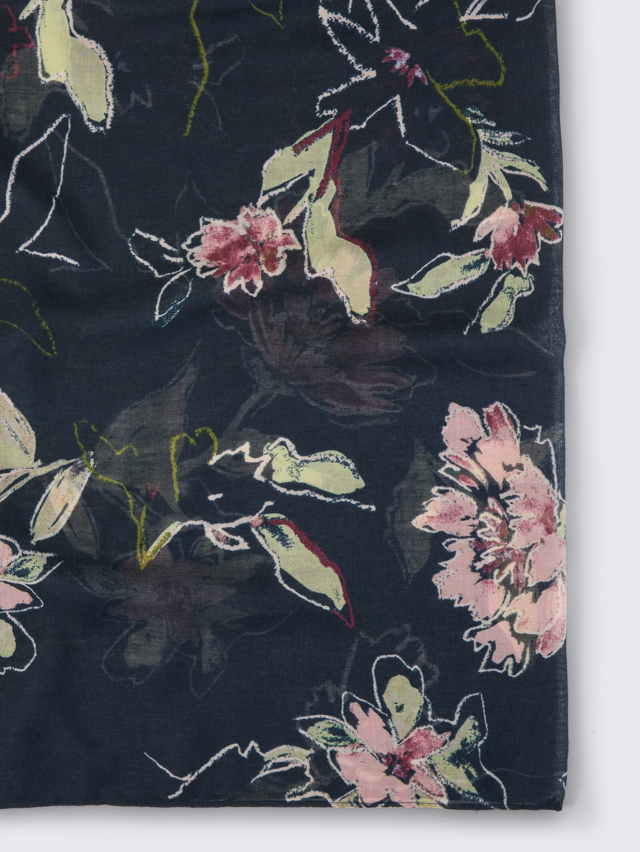 Loop-Schal mit Muster - big flower design - Material-Ansicht