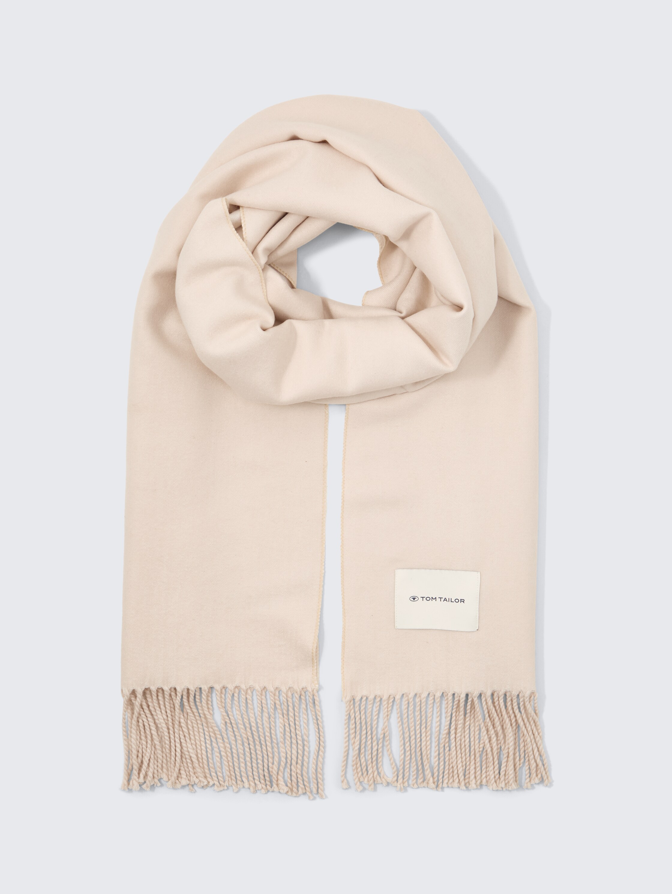 Sjaal met franjes - cold beige - Product vooraanzicht