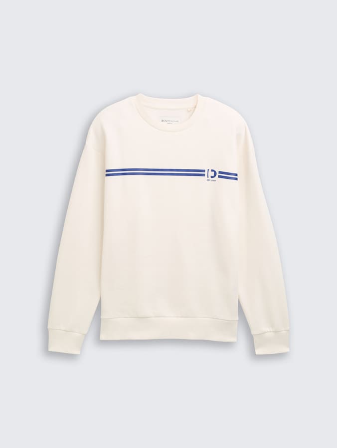 Crewneck Sweatshirt mit Print von Denim Male, Gardenia White