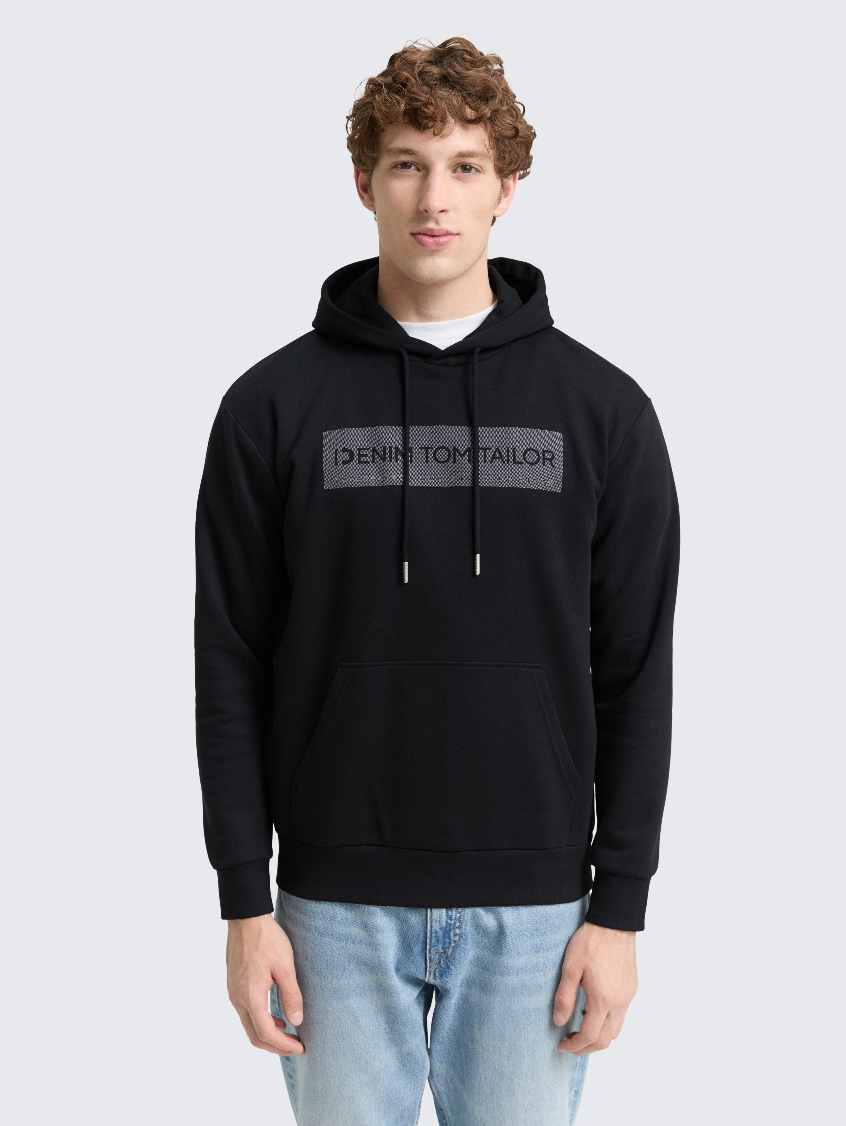 Hoodie Sweatshirt mit Print von Denim Male, Night Watch Black