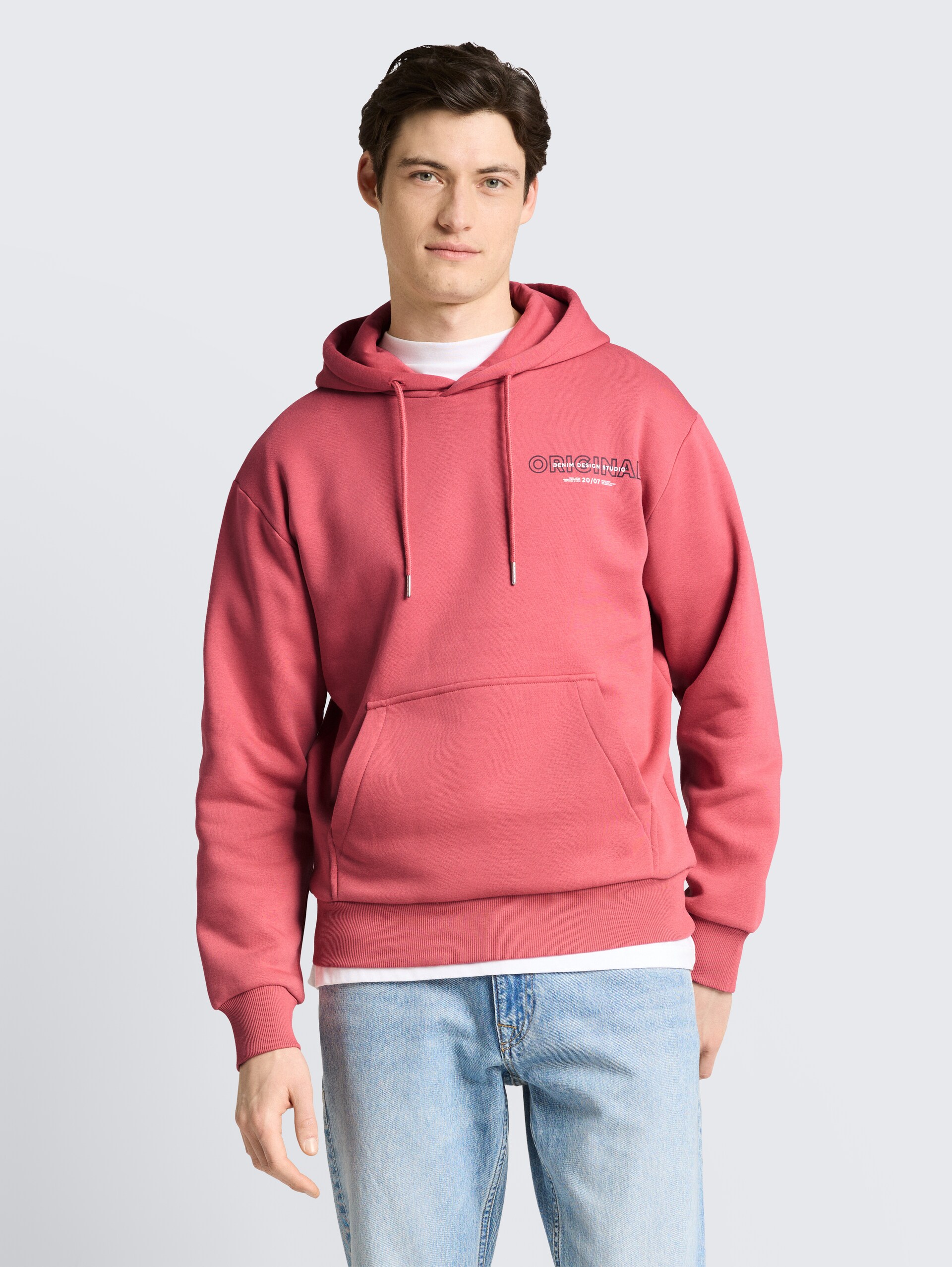 Hoodie Sweatshirt mit Print - baroque rose - Ausschnitt Model-Vorderansicht